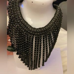 Chandelier StyleBlack Rhinestone Necklace